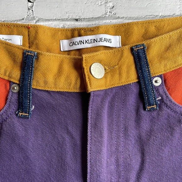 CALVIN KLEIN JEANS | Colour blocked denim cutoff shorts - Picture 4 of 10